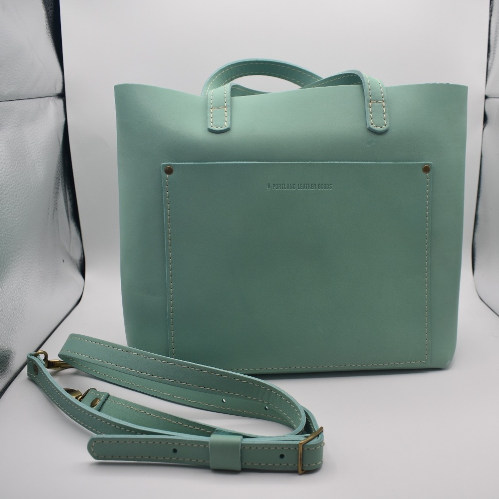 RARE Portland Leather Goods Mint Medium Crossbody Tote NWOT